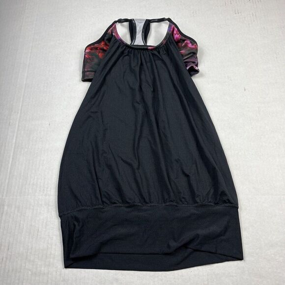 Lululemon Womens 2-in-2 Performance Tank Top Black Racerback Shelf Bra Size 4 - Picture 1 of 11